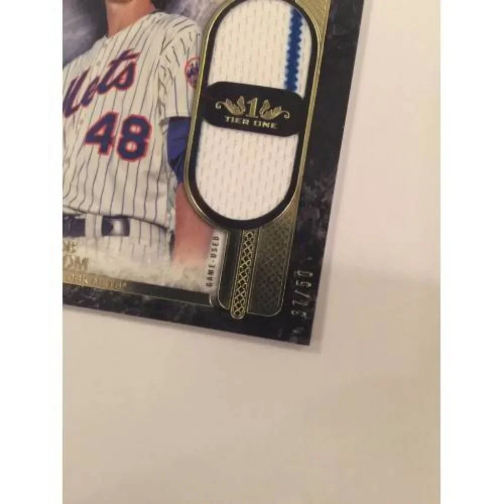2016 TOPPS TIER ONE GAME USED WORN JERSEY JACOB DEGROM METS #37/50 (023)